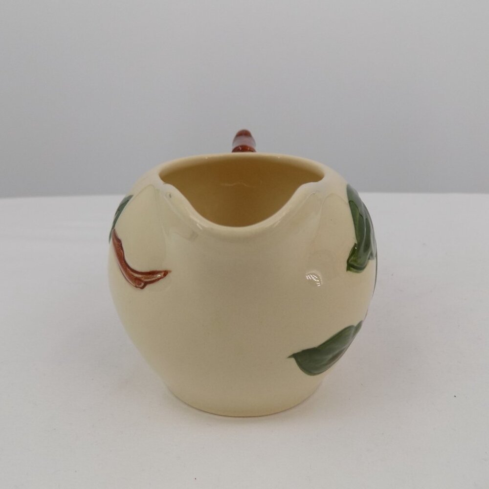 Franciscan Apple Individual Creamer Sugar Bowl set Lid VTG 1940s California FLAW - Picture 7 of 13